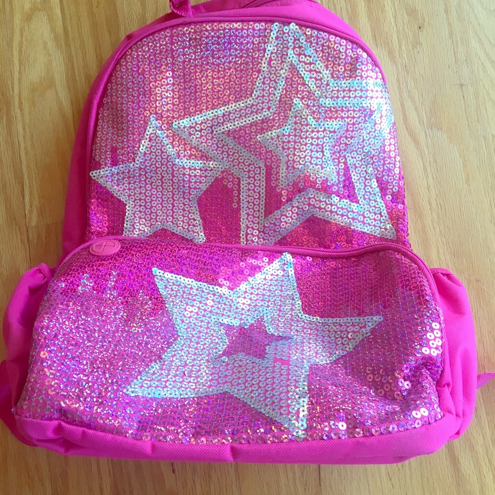 Pink Star Sparkle Backpack from Justice